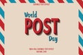 World post day editable text effect 3 dimension emboss cartoon style