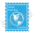 World post day with globe icon - vector illustration