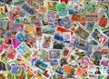 World postage stamp background