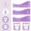 World Prematurity Day Banners, Posters and Badges Vector Templates Royalty Free Stock Photo