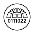 World, Programming, code outline icon. Line art sketch.