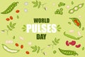 World pulses (legumes) day. Banner on a green background