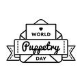 World Puppetry day greeting emblem