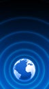 World radar waves blue white 04 Royalty Free Stock Photo