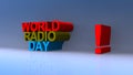 World radio day on blue