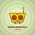world radio day design templete. simple, retro and minimal concept