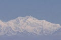 World 3rd highest peak mount kangchenjunga or kanchenjunga and snowcapped himalaya from lepcha jagat near darjeeling, west bengal, Royalty Free Stock Photo