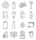 World recycles day icon set, outline style