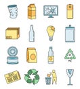World recycles day icon set vector color