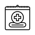 world red cross day line icon vector illustration Royalty Free Stock Photo