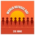 World Refugee Day banner with people sign