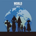 World Refugee Day. Concept of social event. 20 June-vector. International immigration concept background