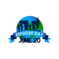 World Refugee Vector Design For Banner Print and International Moment Background