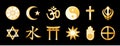 World Religions, Gold on Black