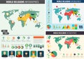 World religions infographic with world map, charts and other elements. Vector Royalty Free Stock Photo