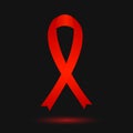 World remembrance day of AIDS victims. Red ribbon. Awareness symbol. Medical concept. World AIDS day vector illustration. Design Royalty Free Stock Photo