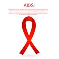 World remembrance day of AIDS victims. Red ribbon. Awareness symbol. Medical concept. World AIDS day vector illustration.Design Royalty Free Stock Photo