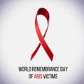 World Remembrance Day of AIDS Victims. Red AIDS ribbon. May 21. Vector illustration. Royalty Free Stock Photo