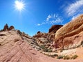 Hiking in the Rugged Terrain of the Valley of Fire