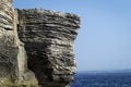 World-renowned white rock cliff overlooking the Bonifacio port of Corsica