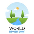 World River Day Vector Illustratio Royalty Free Stock Photo