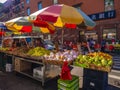 World`s abundance. Fruits and vegetables market in the Chinese district in Ne York, United States of America.