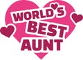 World`s best aunt with hearts