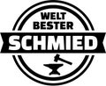 World`s best Blacksmith. German button. Royalty Free Stock Photo