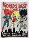 1941 World`s Best Comics Comic Book with Superman, Batman and Robin.