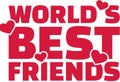 World`s best friend text with hearts Royalty Free Stock Photo