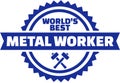 World`s best Metal worker button Royalty Free Stock Photo
