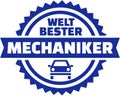 World`s best motor mechanic german button