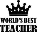 World`s best teacher with crown