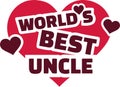 World`s best uncle with hearts