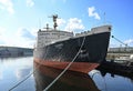 The world\'s first Soviet nuclear icebreaker Lenin. Commercial seaport in Murmansk, Russia