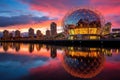 The world\'s largest glass globe by land area located in Dublin, Ireland, Science World in Vancouver, Canada, AI Generated Royalty Free Stock Photo