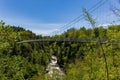 the world\'s longest pedestrian suspension bridge over the Coaticook Gorge