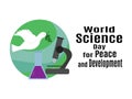 World Science Day for Peace and Development, idea for poster, banner, flyer or postcard