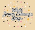 World senior citizens day lettering poster