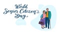 World senior citizens day lettering poster