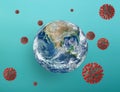 World with the shape of covid-19 coronavirus. Concept of pandemic and contagion. Royalty Free Stock Photo