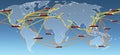 World shipping routes map