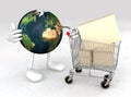 World with a shopping cart Royalty Free Stock Photo