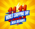 World shopping day sale, discounts poster Royalty Free Stock Photo