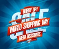 World shopping day sale, discounts poster Royalty Free Stock Photo