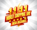 World shopping day sale, 11 november, discounts poster Royalty Free Stock Photo