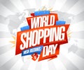 World shopping day sale web banner design template, mega discounts Royalty Free Stock Photo