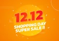 12.12 World Shopping Day Super Sale poster. Double 12 December online shop social media banner promotion template vector design