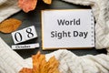 World Sight Day of autumn month calendar october