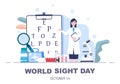 World Sight Day Background Vector Illustration Which is Commemorated Every Year for Where to Check Vision, Blindness on the Eyes